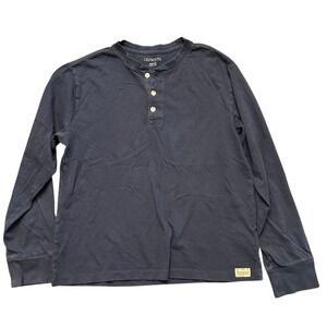 Crewcuts‎ J.Crew Boys Henley Shirt XL 12-13 Navy Blue Cotton Longsleeve (box 1)